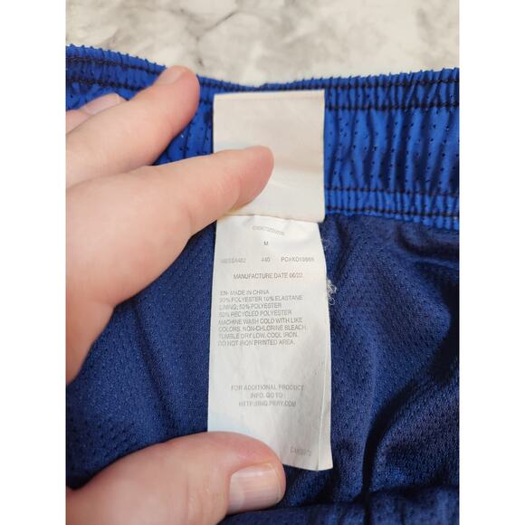 Nike Mens Navy Blue Solid Elastic Waist High Rise Trunks Swim Shorts Size Medium - Picture 4 of 7